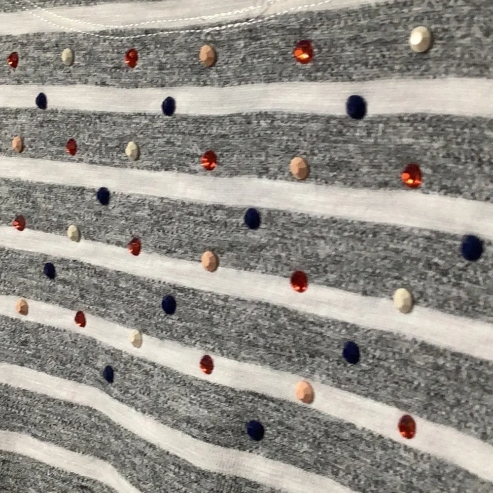 J.Crew - Sz XXS - matte & shiny beaded 3/4 arm top